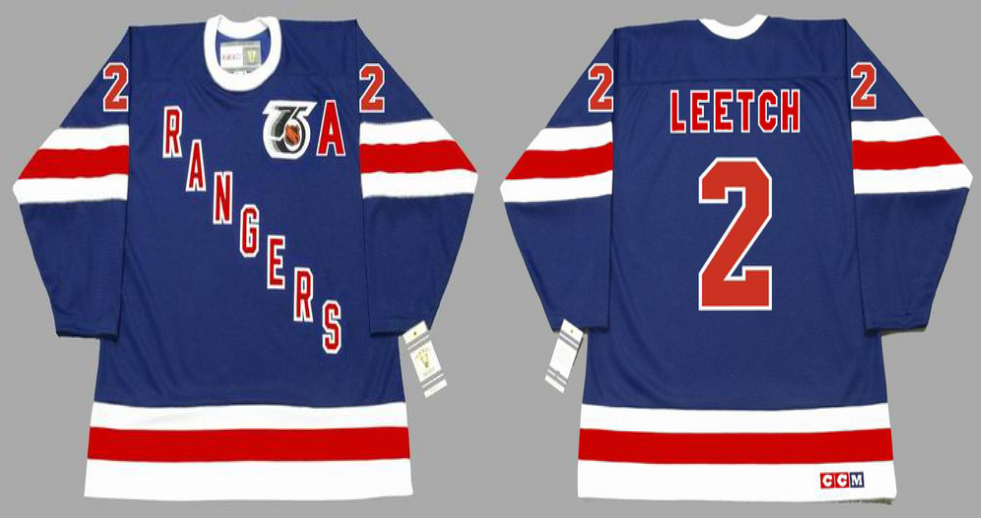 2019 Men New York Rangers #2 Leetch blue style 3 CCM NHL jerseys->new york rangers->NHL Jersey